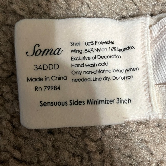 Soma Sensuous Sides 3 Inch Minimizer Warm Amber 34DDD - Picture 8 of 9